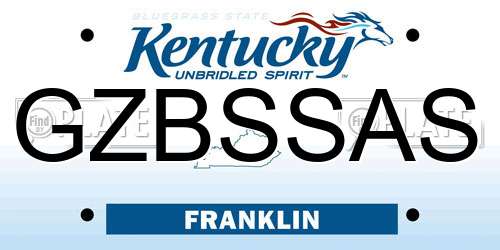 GZBSSAS Kentucky License Plate