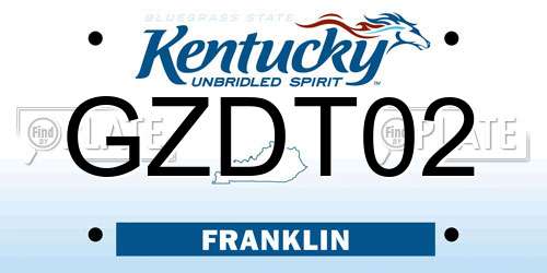 GZDT02 Kentucky License Plate