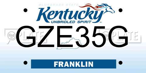 GZE35G Kentucky License Plate