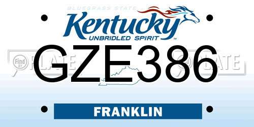 GZE386 Kentucky License Plate