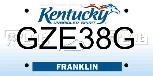 GZE38G Kentucky License Plate