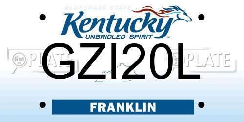 GZI20L Kentucky License Plate