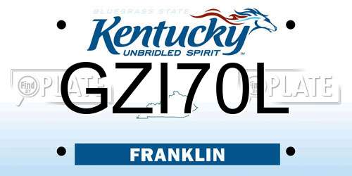 GZI70L Kentucky License Plate