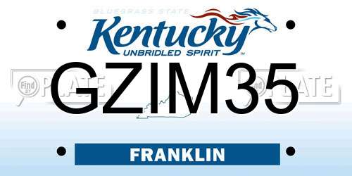 GZIM35 Kentucky License Plate