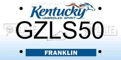 GZLS50 Kentucky License Plate