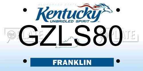 GZLS80 Kentucky License Plate