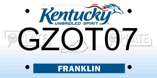 GZOT07 Kentucky License Plate