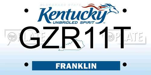 GZR11T Kentucky License Plate
