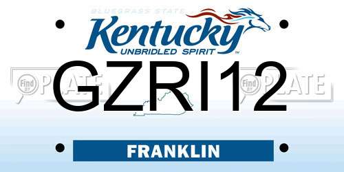 GZRI12 Kentucky License Plate