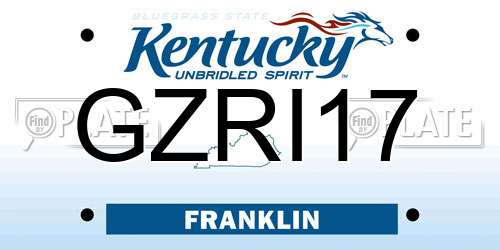 GZRI17 Kentucky License Plate