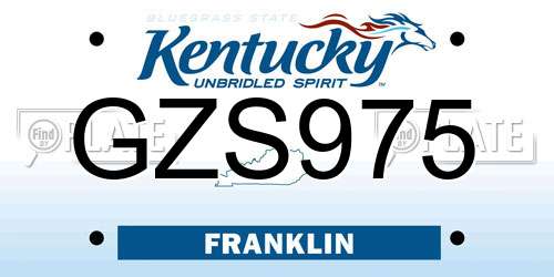 GZS975 Kentucky License Plate