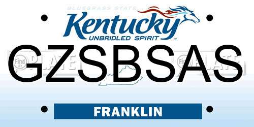 GZSBSAS Kentucky License Plate