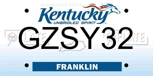 GZSY32 Kentucky License Plate