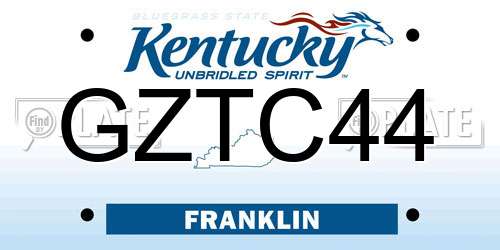 GZTC44 Kentucky License Plate