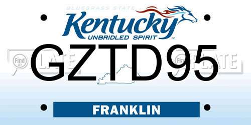 GZTD95 Kentucky License Plate