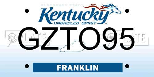 GZTO95 Kentucky License Plate