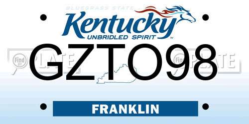 GZTO98 Kentucky License Plate