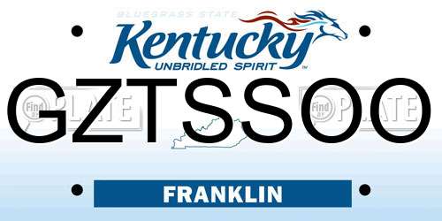 GZTSSOO Kentucky License Plate