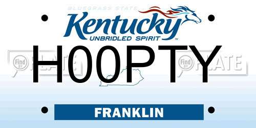 H00PTY Kentucky License Plate