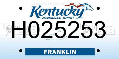 H025253 Kentucky License Plate