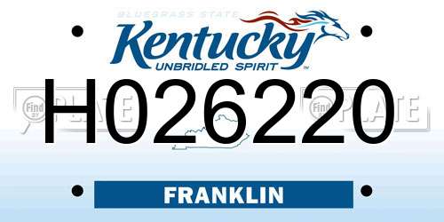 H026220 Kentucky License Plate