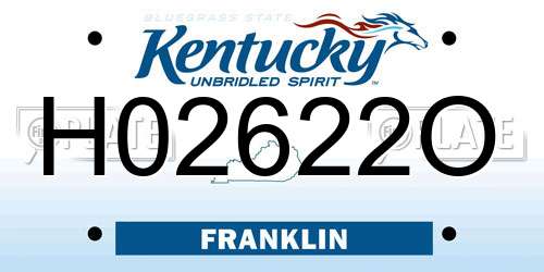 H02622O Kentucky License Plate