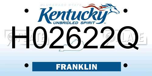 H02622Q Kentucky License Plate