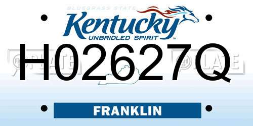 H02627Q Kentucky License Plate