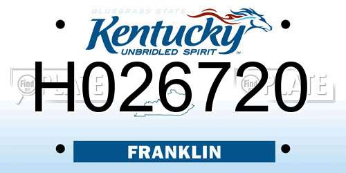 H026720 Kentucky License Plate