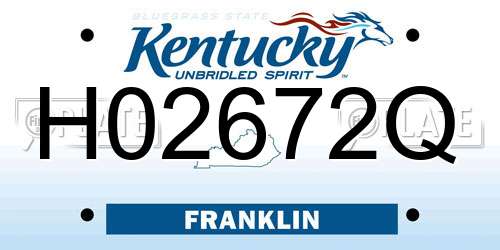 H02672Q Kentucky License Plate