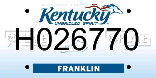 H026770 Kentucky License Plate