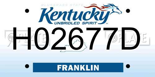 H02677D Kentucky License Plate