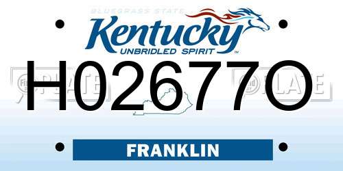 H02677O Kentucky License Plate