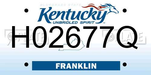 H02677Q Kentucky License Plate