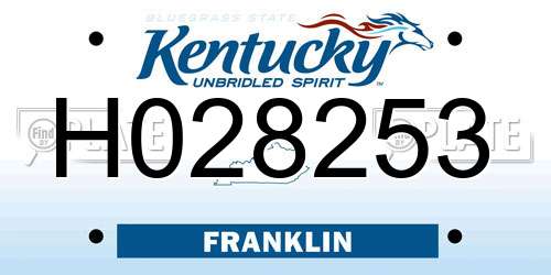 H028253 Kentucky License Plate