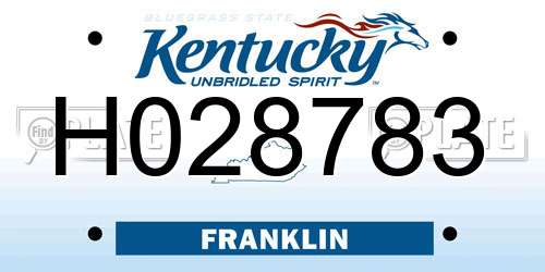 H028783 Kentucky License Plate