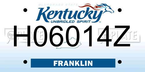 H06014Z Kentucky License Plate