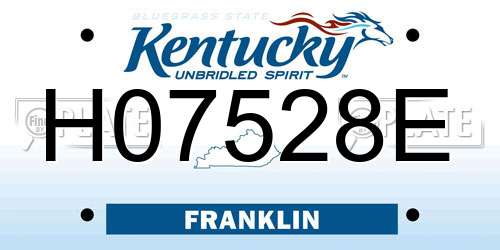 H07528E Kentucky License Plate