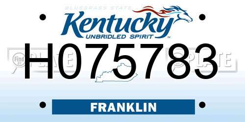 H075783 Kentucky License Plate
