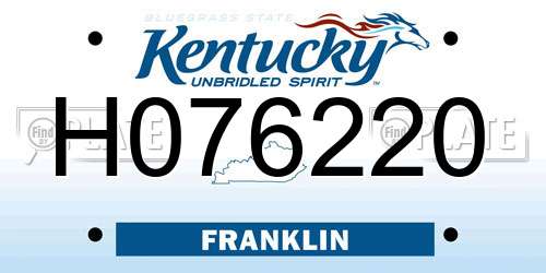 H076220 Kentucky License Plate