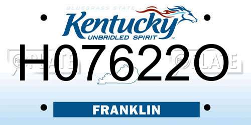 H07622O Kentucky License Plate