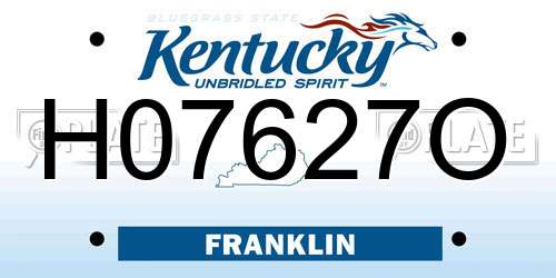 H07627O Kentucky License Plate
