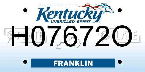 H07672O Kentucky License Plate