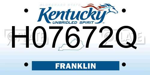H07672Q Kentucky License Plate