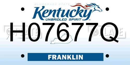 H07677Q Kentucky License Plate