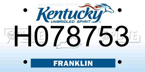 H078753 Kentucky License Plate