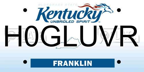 H0GLUVR Kentucky License Plate