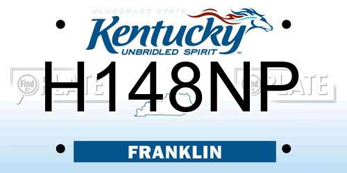 H148NP Kentucky License Plate