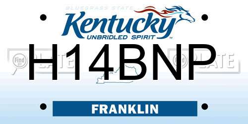 H14BNP Kentucky License Plate