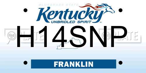 H14SNP Kentucky License Plate